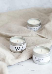 Small Scented Soy Candle, Cozy and Calm