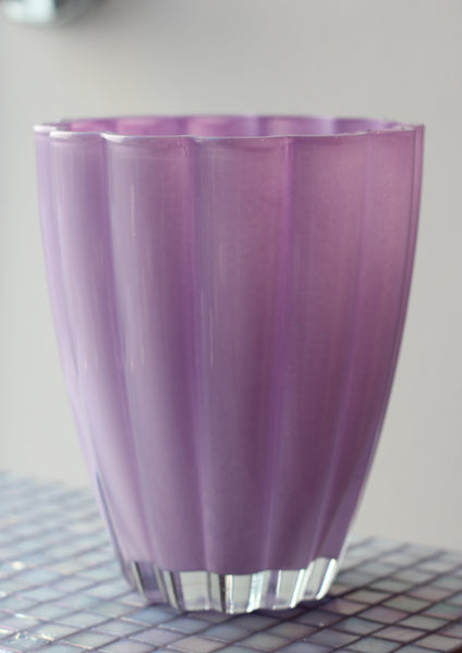 Vintage glass flower vase, Purple