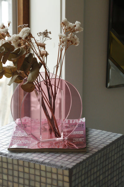 Circle vase, Pink Glass